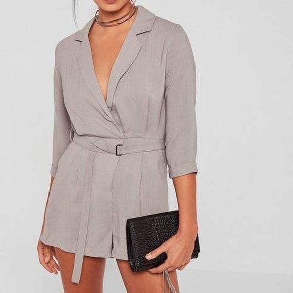 Missguided Pants - Missguided wrap blazer romper